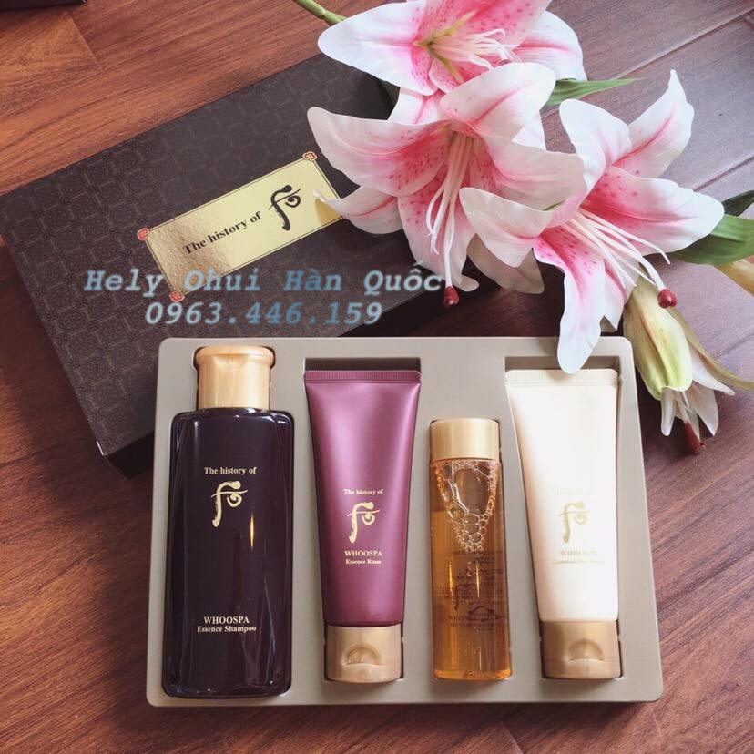 Set TẮM GỘI XẢ THỂ Whoo Spa dưỡng trắng da , mềm mịn