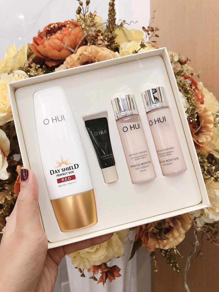 Sét Ohui chống nắng Sun red SPF50PA+++ dành cho da ửng đỏ